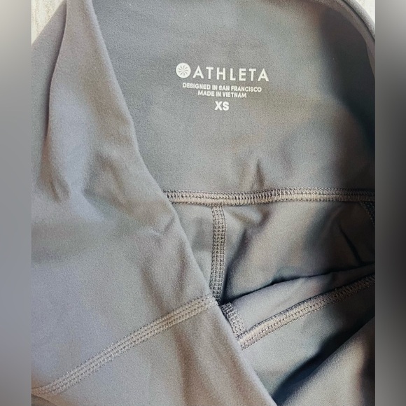 Athleta Colorblock PowerVita Salutation 7/8 Grey White Leggings Size XS - Picture 5 of 5